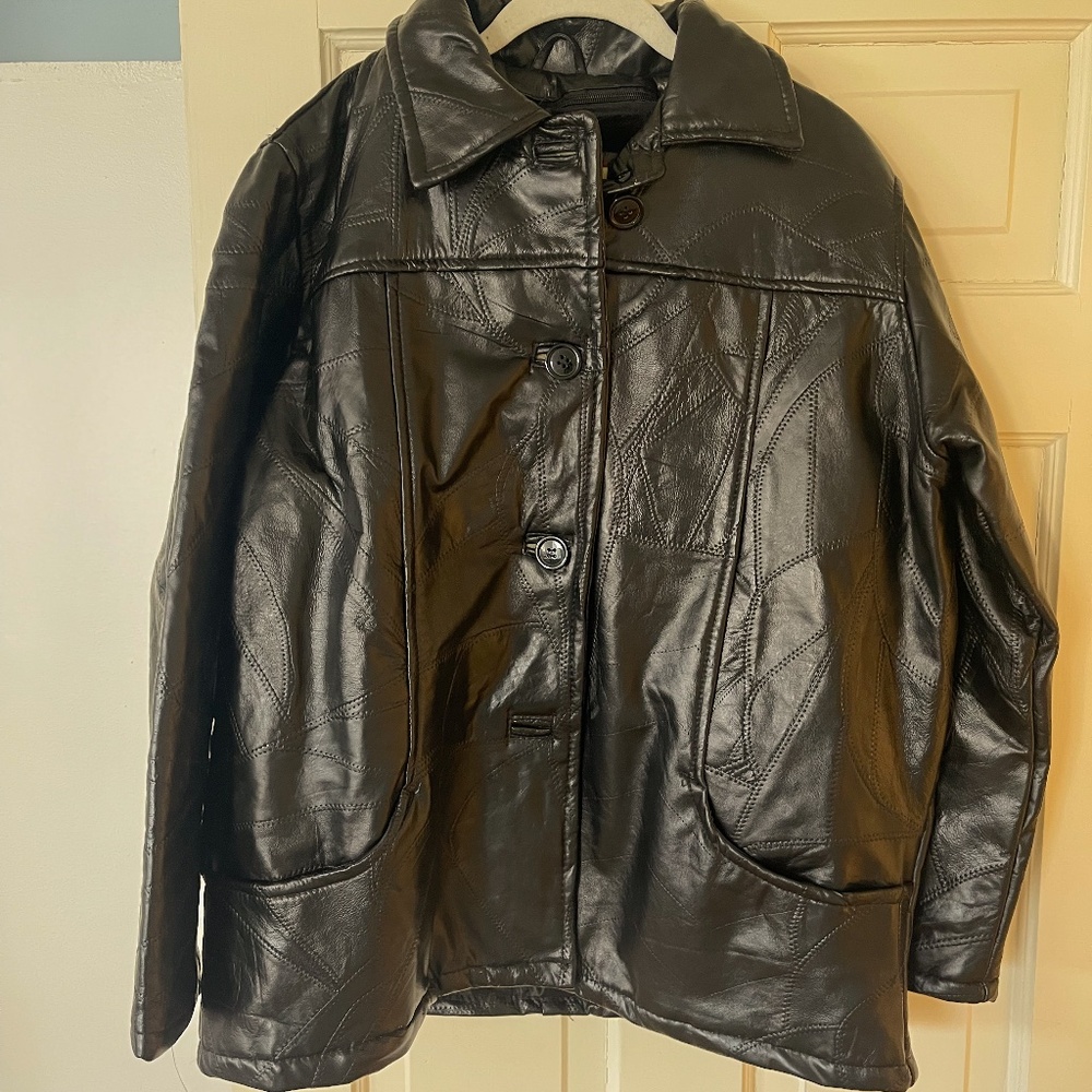 Tudor Court Patchwork Leather Jacket With Faux Fur Lining - PL